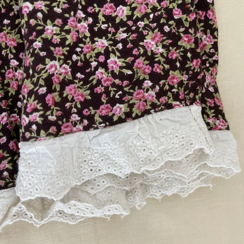 FREE PLANET  kids girls SZ 6X Floral Dress Lace trim Sequins